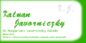 kalman javorniczky business card